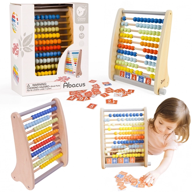 Klasik Leseni Abakus s Matematičnimi Nalogami