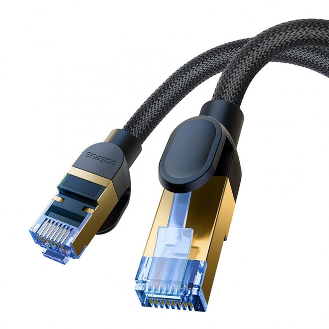 Pleteni ethernetni kabel kat.7 Baseus RJ45, 10 Gbps, 8 m, črn