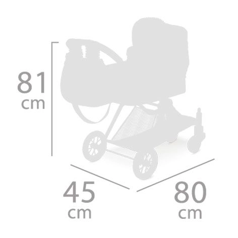 DeCuevas 80732 Voziček za lutke 3 v 1 XL s torbo Classic Gold 2020 - 81 cm