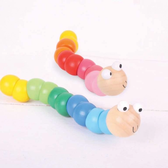 Bigjigs Toys lesene igrače - Barviti črvček modra