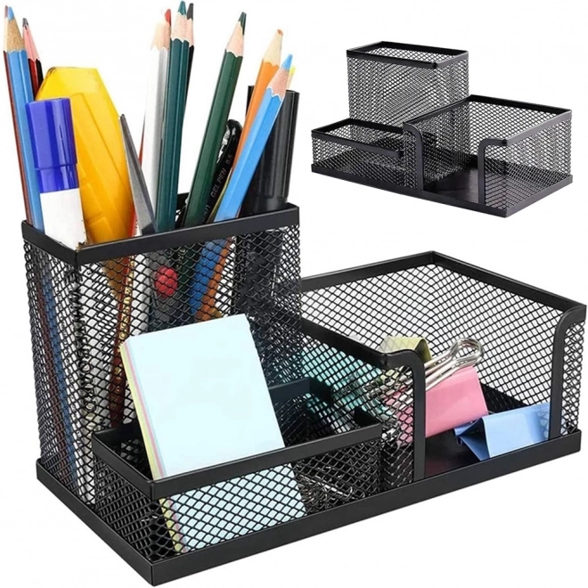 Kovinski namizni organizator s 3 predelki