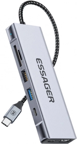 Dokalna postaja Essager siva z HDMI in 2x USB-A