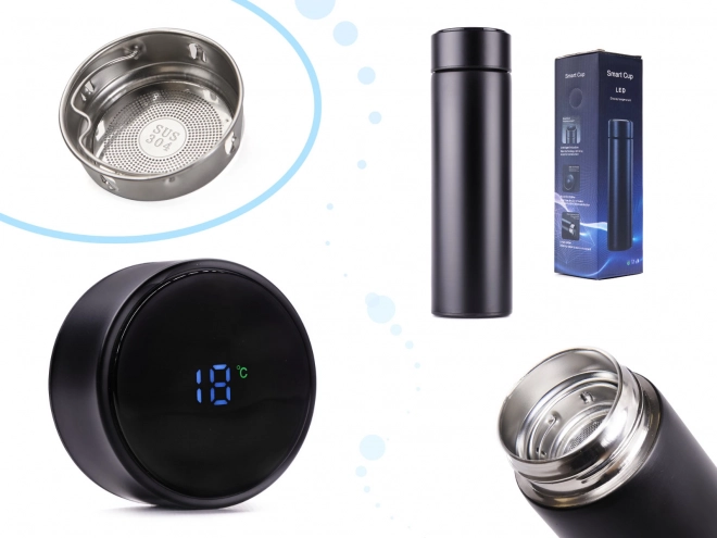 Termovka z LED zaslonom 500 ml črna