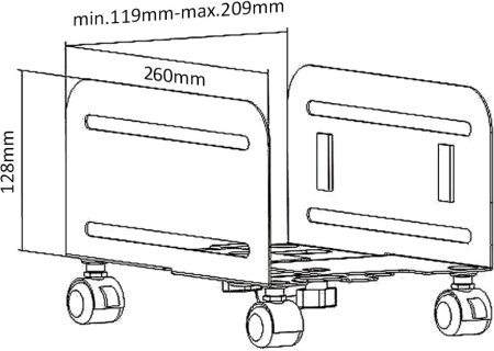Nastavljiva širina 119–209 mm