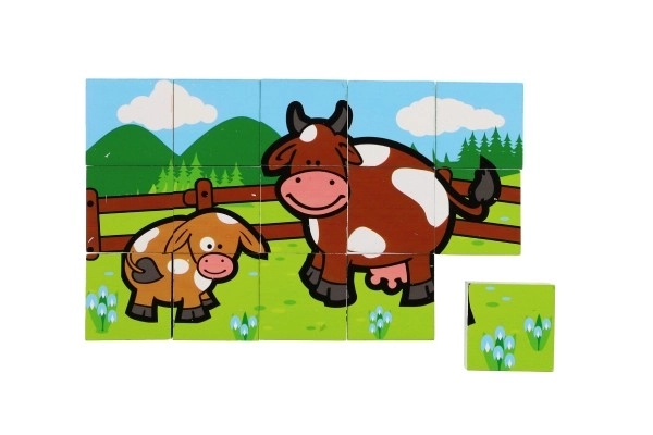 Lesene kocke Moje prve živalice 15 kos