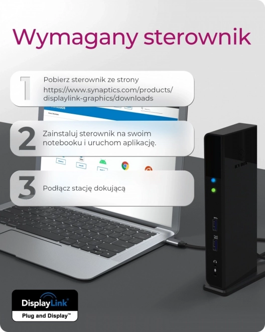 Namizna priklopna postaja Icy Box DisplayLink
