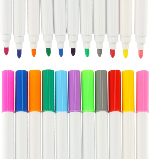 12 barvnih krednih flomastrov v paketu