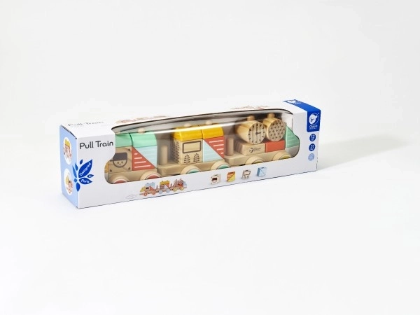 Vlečni leseni vlak s 21 deli