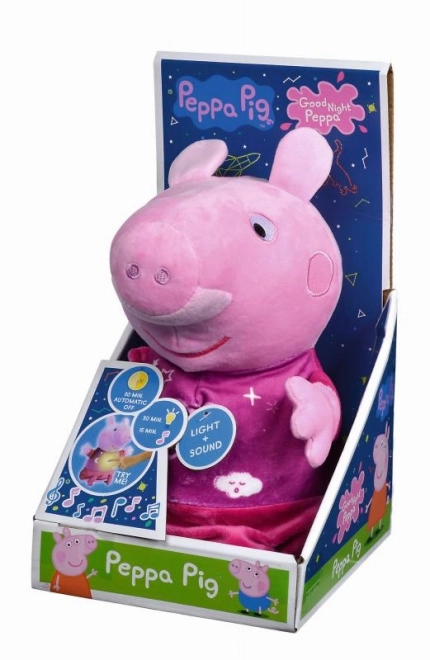 Peppa Pig 2v1 plišasti uspavanka, igranje + svetloba, roza, 25 cm