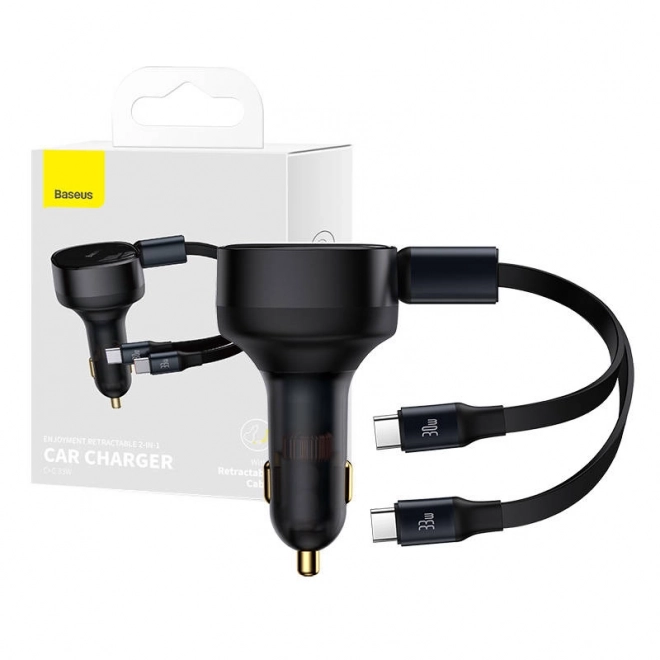 Baseus avtoadapter z USB-C kablom, 33 W