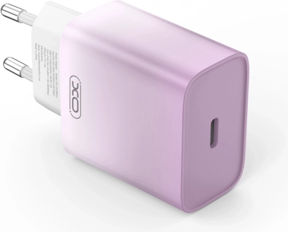 Stenska polnilna naprava XO USB‑C PD 30 W vijolična