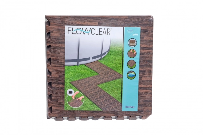 Pena podloga za vrtni bazen 50 x 50 cm Bestway imitacija lesa - 12 kosov
