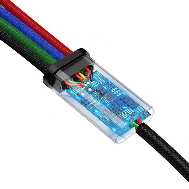 Baseus hiter USB kabel 4v1 2xUSB-C / Lightning / Micro 3,5A 1,2m - črna