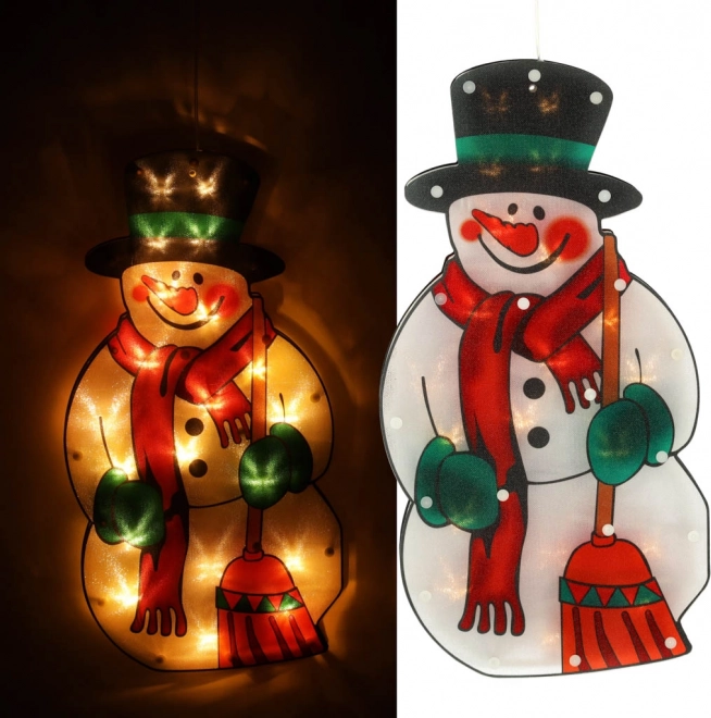 LED viseči božični okenski okras – smrečica 45 cm – Snežak