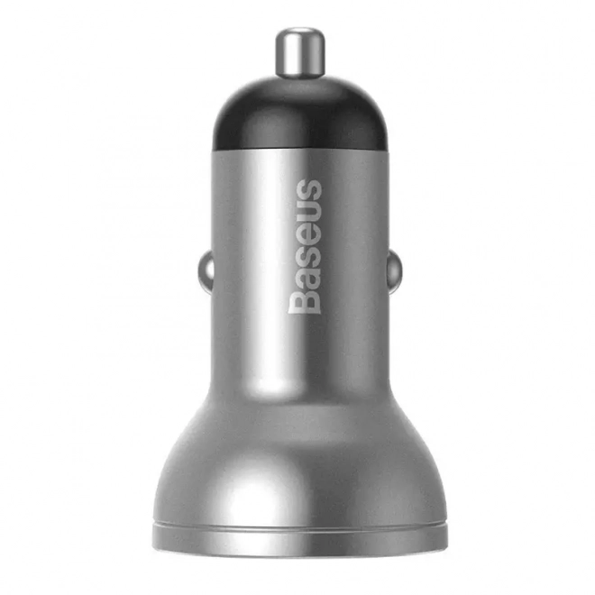 Baseus avtomobilski polnilec z 2 USB vrati in LED zaslonom