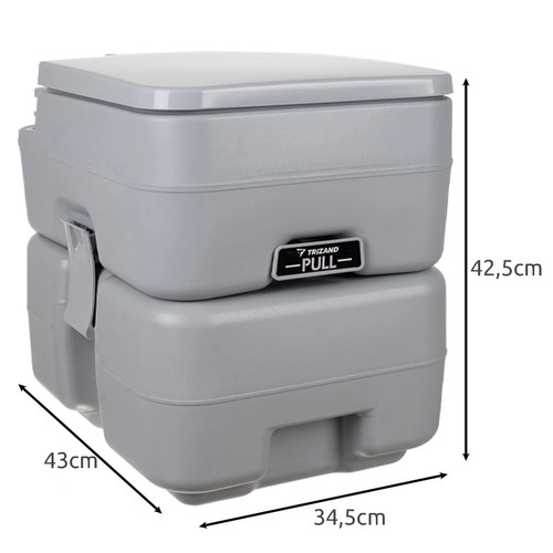 Trizand 24498 Prenosna kamping WC 20 + 12 l, siva