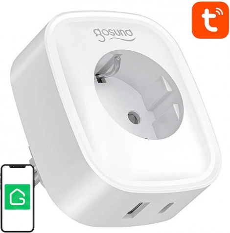 Pametna vtičnica Gosund z USB‑C 20 W, Wi‑Fi/Bluetooth in merjenjem porabe, 16 A