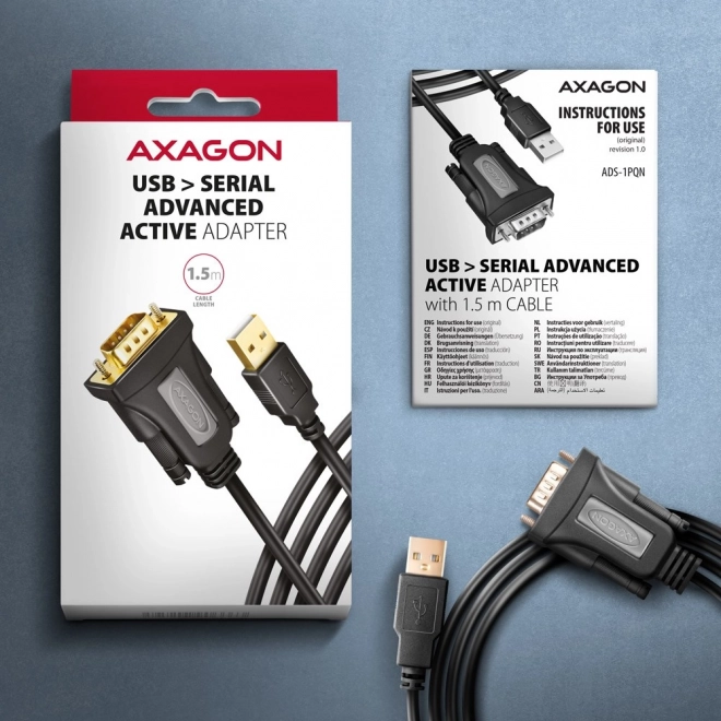 USB 2.0 adapter na RS-232 z zaporednim priključkom, 1,5m kabel, FTDI čip