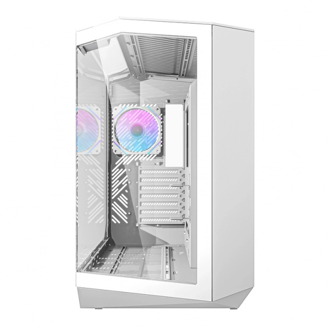 Ohišje Darkflash z RGB ventilatorji in nosilcem za GPU belo