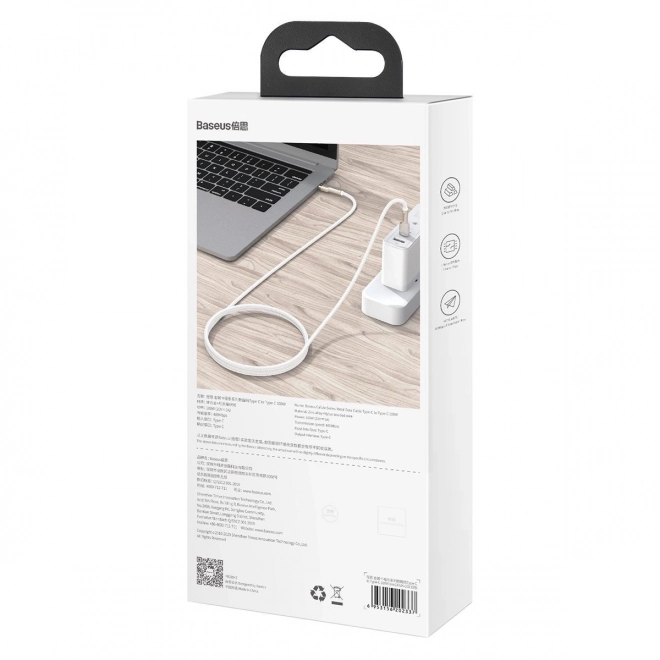 USB-C na USB-C kabel Baseus Cafule 100W, 2m črn