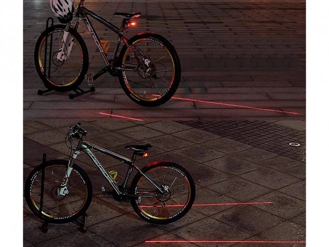 Zadnja luč za kolo z LED in laserjem