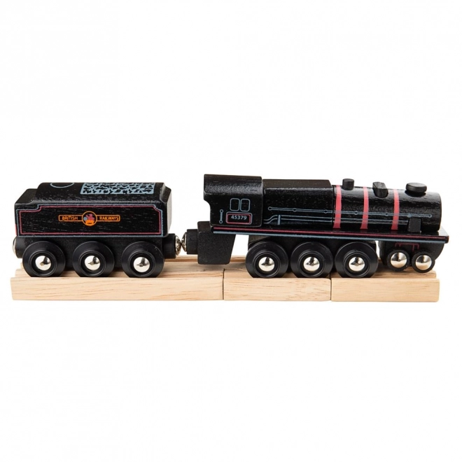 Lesena replika parne lokomotive Bigjigs Rail Black 5