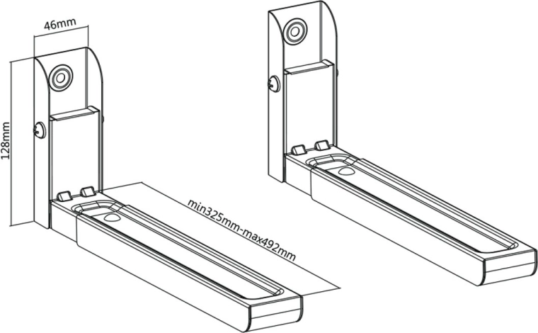 Nastavljive roke 325–492 mm