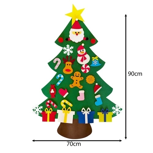DIY filcasti božični drevesček z okraski 90 cm