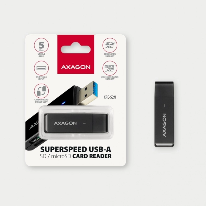 Zunanja čitalnik kartic USB-A 3.2 Gen 1 AXAGON s podporo UHS-I