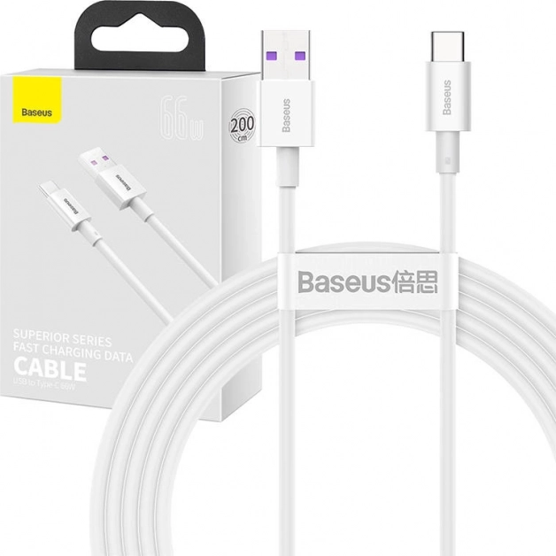 Baseus Superior USB na USB‑C kabel 66 W, 2 m, bel