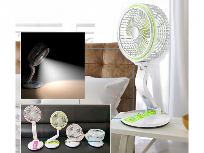 Prenosni zložljivi ventilator z LED svetlobo