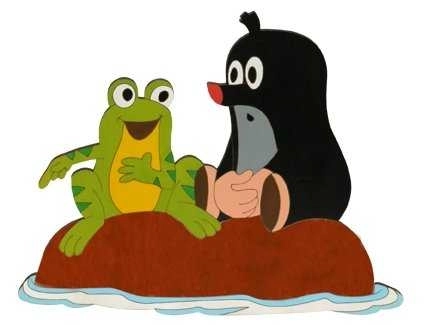 DoDo Velika lesena dekoracija Krtek in žaba