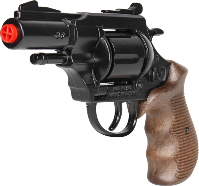 Kovinski črni policijski revolver Gold Collection - 12 strelov