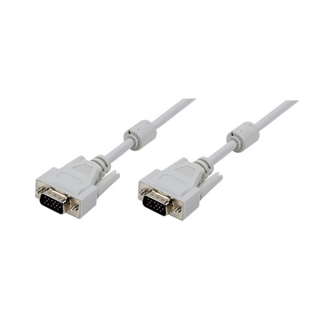 VGA kabel 3 m z dvojnim feritnim jedrom Siva