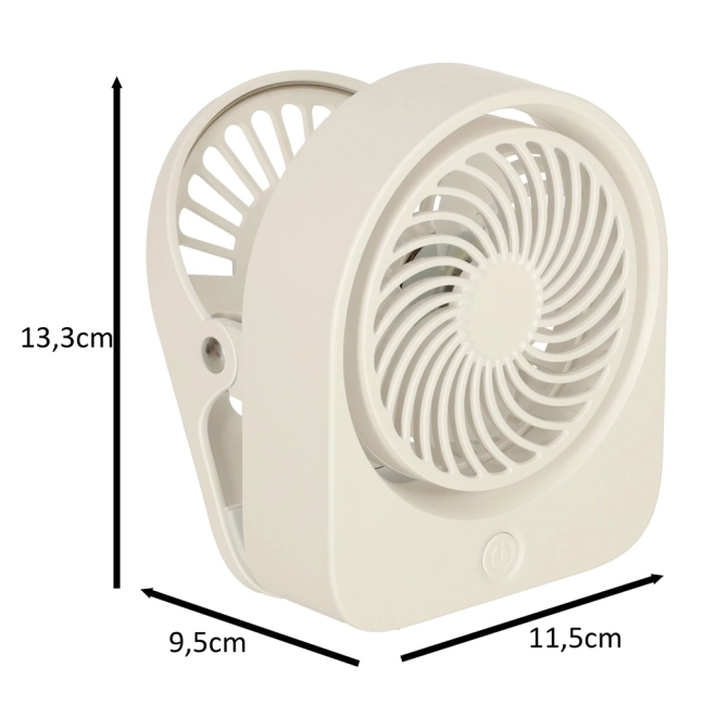 Brezžični USB namizni ventilator 11,5 cm beli