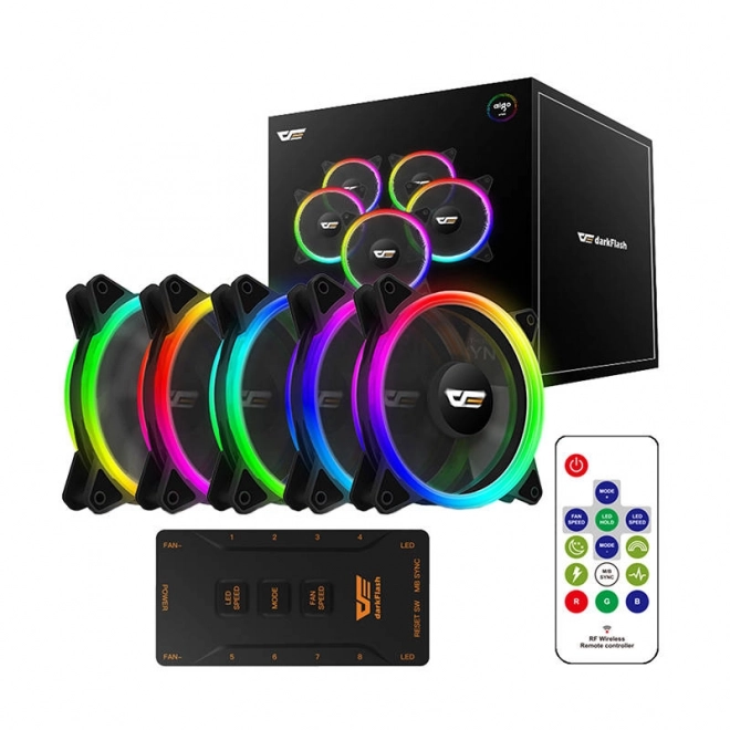 Komplet ventilatorjev za računalnik ARGB Darkflash DR12 Pro 5v1 120x120 (črna)