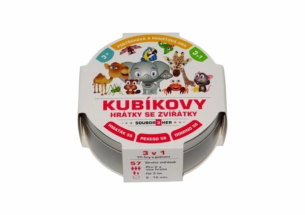 Kubíkovi vragolije z živalcami 3v1 v pločevinasti škatlici