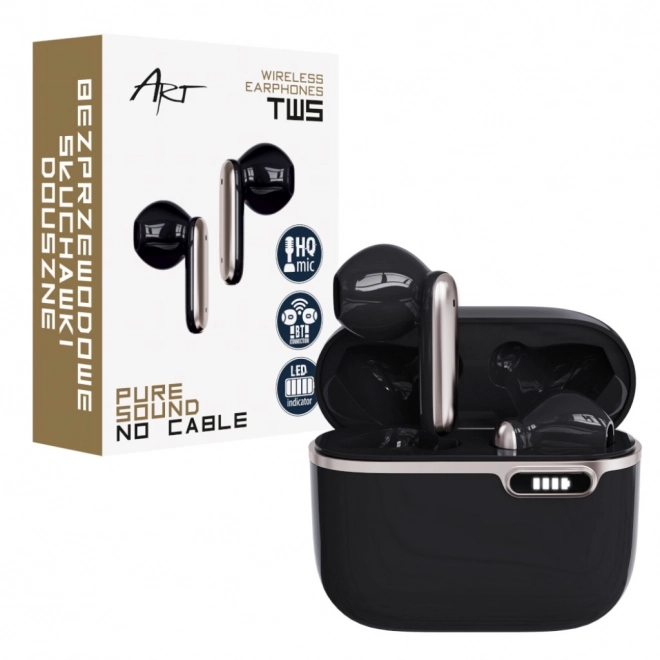 Bluetooth slušalke s HQ mikrofonom TWS (USB-C) črne