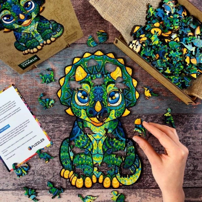Čarobne lesene barvne puzzle - Dragi Charlie