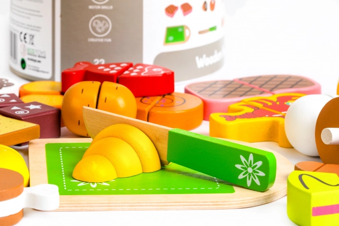Lesena živila za rezanje 23 kosov ECOTOYS
