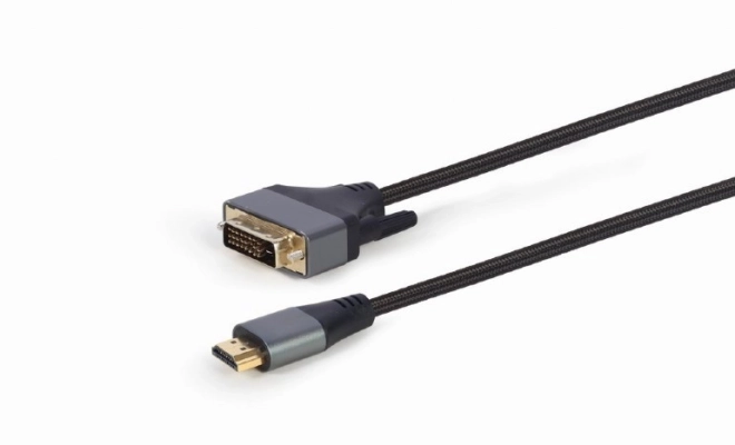 HDMI do DVI kabel s pletenico 1.8m pozlačeni konektorji