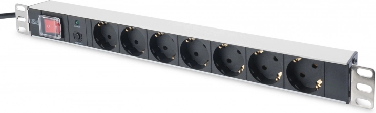 Napajalni razdelilnik PDU 19" za omaro z 7x Schuko vtičnicami, 2,0 m