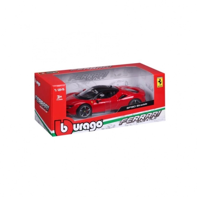 Bburago 1:24 Ferrari Top SF90 Stradale Rdeč
