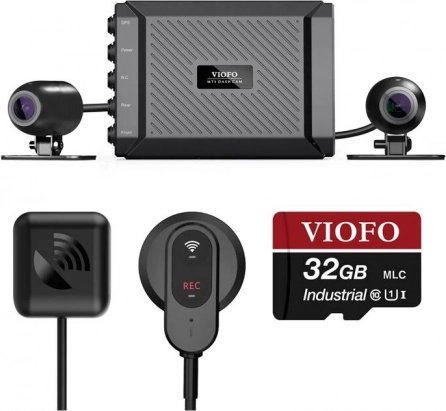 Motociklistična kamera VIOFO MT1 z Wi‑Fi in GPS (dvojni 1080p)