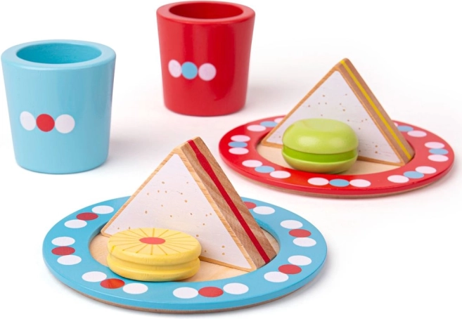 Lesena čajna malica s pikami BIGJIGS TOYS