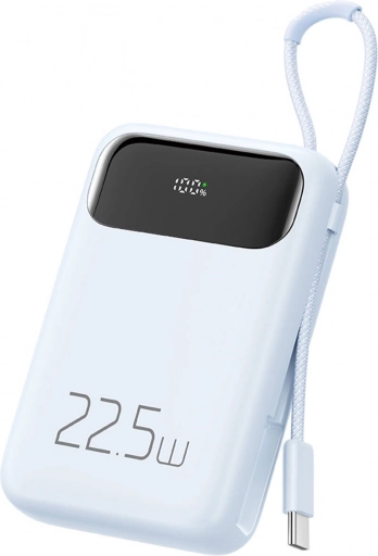 Powerbanka Mcdodo 10000 mAh z LCD in vgrajenim kablom USB‑C, 22,5 W, modra
