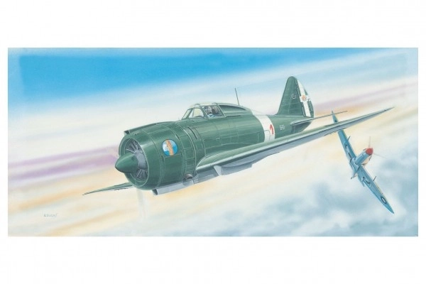 Model Reggiane RE 2000 Falco 1:48 16,1x22cm v škatli 31x13,5x3,5cm