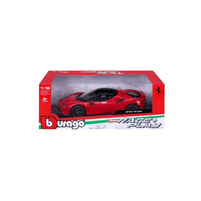 Kovinski model Ferrari SF90 Stradale rdeč 1:18