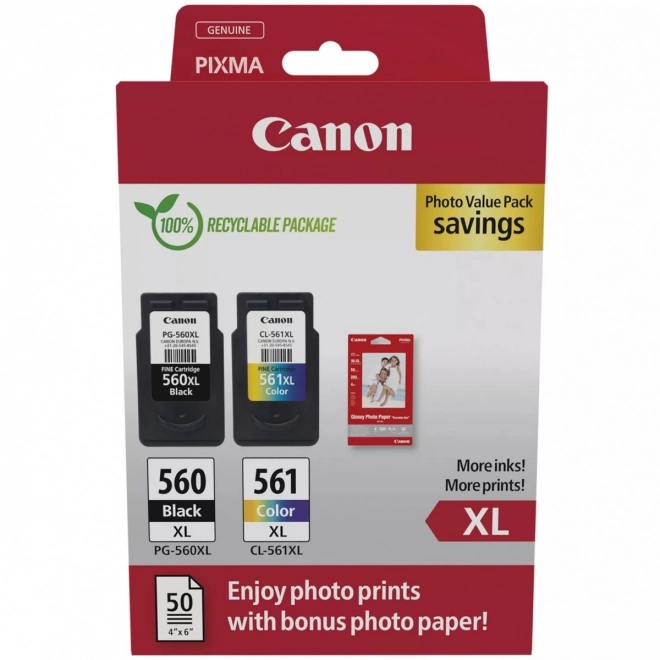 Črnilo Canon PG-560XL/CL-561XL s fotografskim papirjem