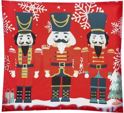 Okrasna prevleka za blazino z motivom Hrestačev 40×40 cm – Červená